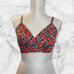 Old Navy Red and Black Floral Women's top